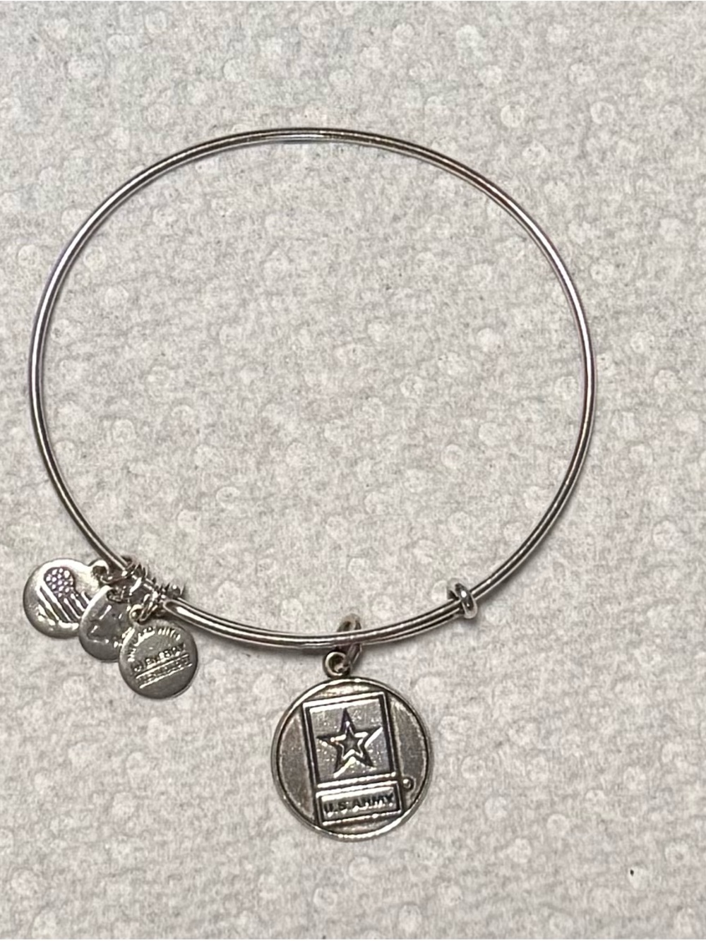 Alex and Ani Silver Star Military Charm Bangle